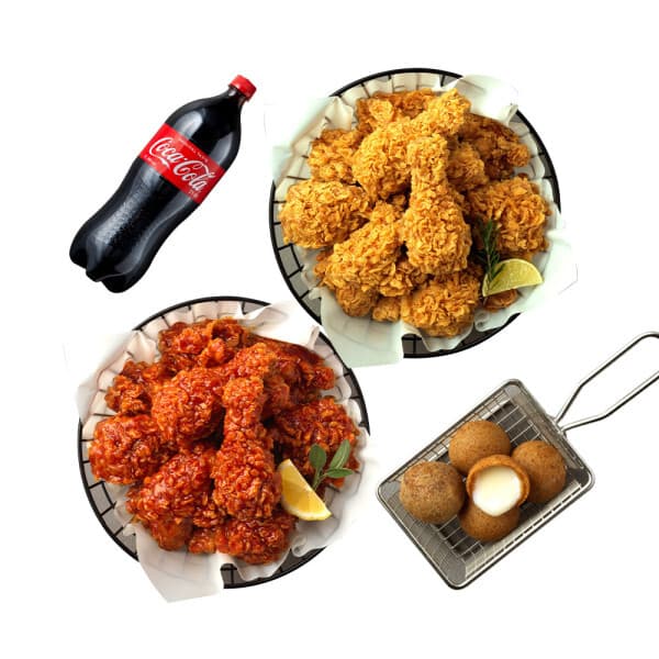 쿠프마케팅 (BHC) 후라이드+양념치킨+치즈볼+콜라1.25L - 최저가 48,510원
