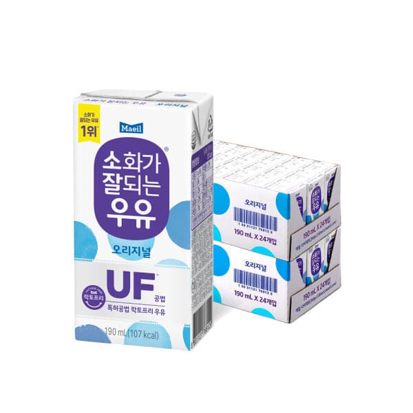 매일유업-스타배송 매일 소화가 잘되는 멸균우유 190ml 48팩