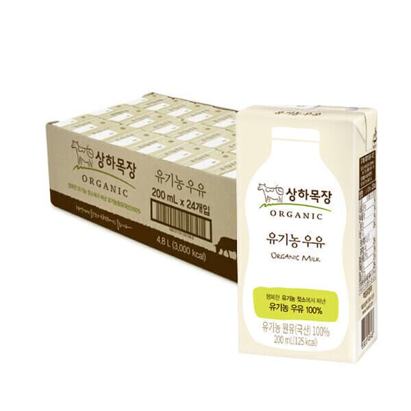매일유업-스타배송 상하목장 유기농 멸균우유 200ml 24팩
