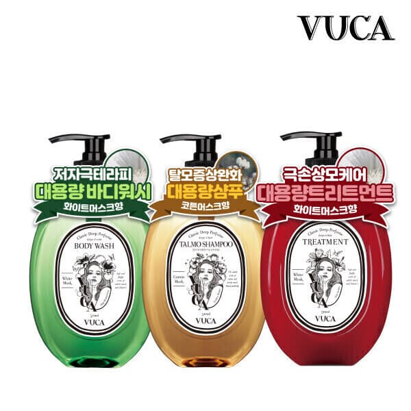 뷰카(VUCA) 뷰카 대용량 퍼퓸 샴푸 바디워시 트리트먼트 모음 단백질 약산성 - 최저가 6,300원