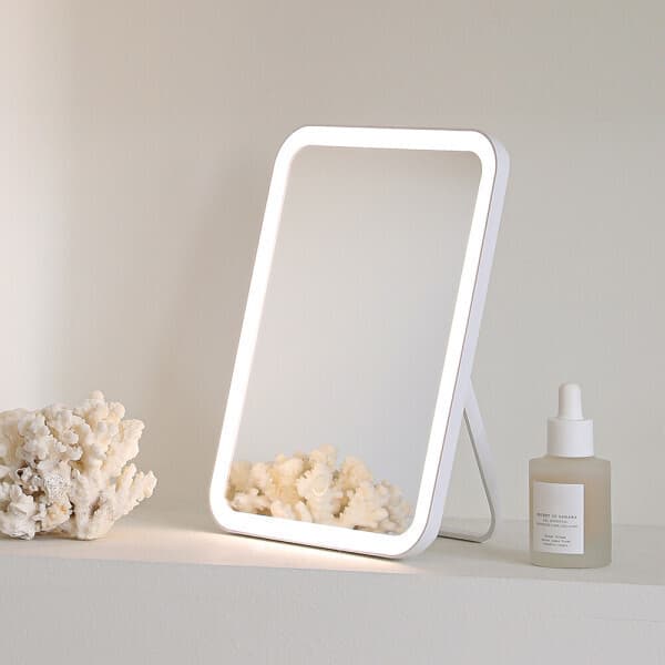 무아스 뷰티 스퀘어 무선 LED 거울 탁상용 - 최저가 24,900원