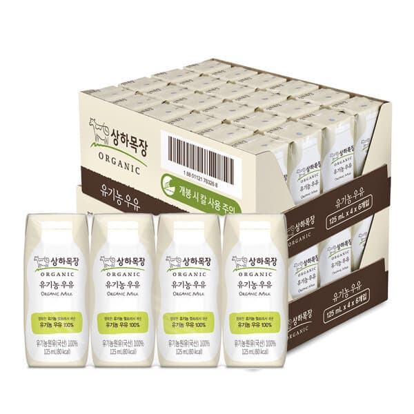 매일유업-스타배송 상하목장 유기농 멸균우유 125ML 48팩