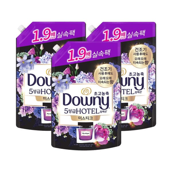 피앤지-스타배송 다우니 섬유유연제 생화향기 컬렉션 미스티크 1.35L 3개