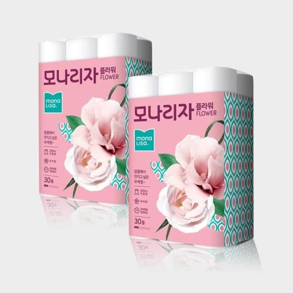 셀러허브샵 모나리자 플라워 2겹 40m 60롤 화장지
