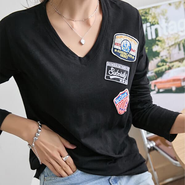 with나크21 와펜 포인트 슬라브 티셔츠 NK33-T-18 - 최저가 19,900원
