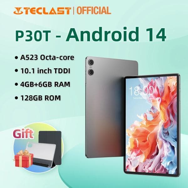 더오벌스 Teclast P30T 안드로이드 14 태블릿 10.1인치 128GB