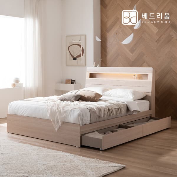 금성침대 NEW 스마트메이트 편백 LED 수납침대(Q)+릴렉서 허리특허 유로탑(M) - 최저가 860,400원