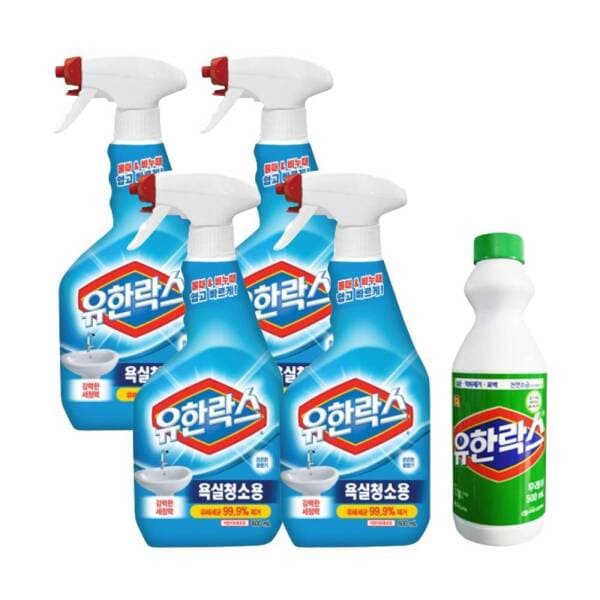 유한양행스타배송 유한락스 욕실청소 600ml 4개 + 락스 500ml 증정