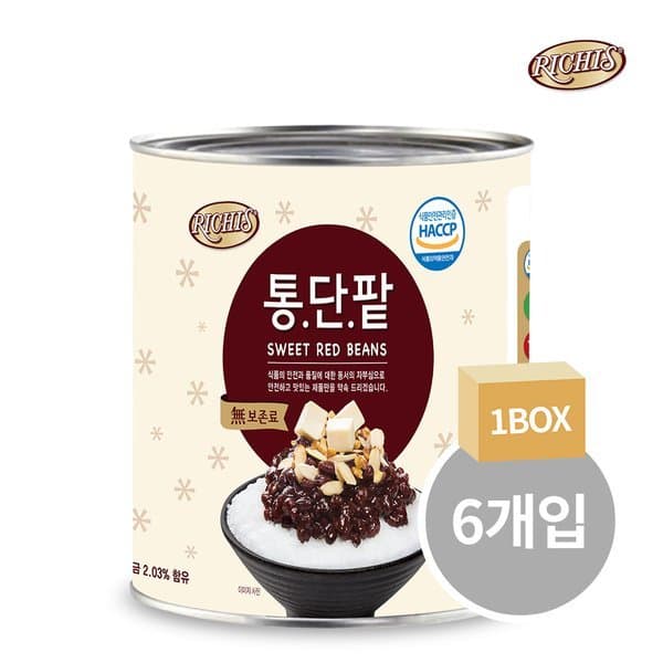 신세계몰 리치스 통단팥 3kg x6캔