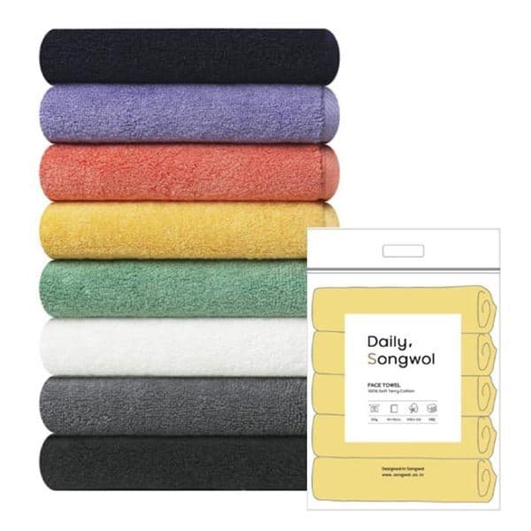 신세계몰 송월타월 데일리 컬러팝 200g 5매입 세트 + 손잡이 패키지 - 최저가 18,400원
