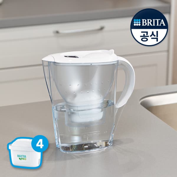 브리타공식몰 브리타 정수기 마렐라 XL 3.5L 화이트 필터 4입 - 최저가 66,820원