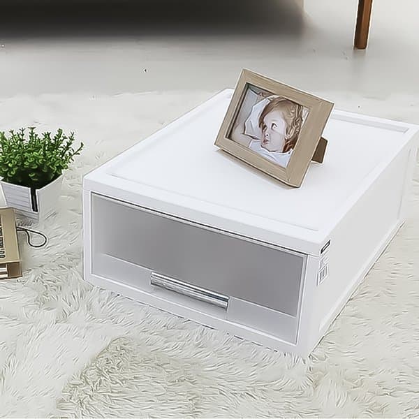 홈앤쇼핑쇼핑몰 1호 1단 40cm 화인 화이트 스텝 서랍박스
