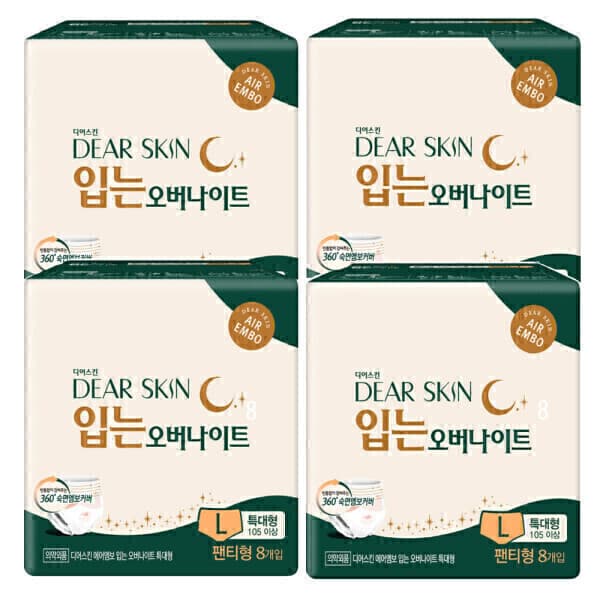 대현맘 디어스킨 입는오버나이트 특대형 팬티형 8p x 4팩
