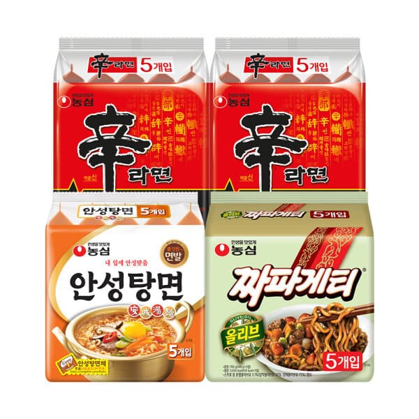 농심-스타배송 신라면10입 + 안성탕면5입 + 짜파게티5입 (총 20봉)
