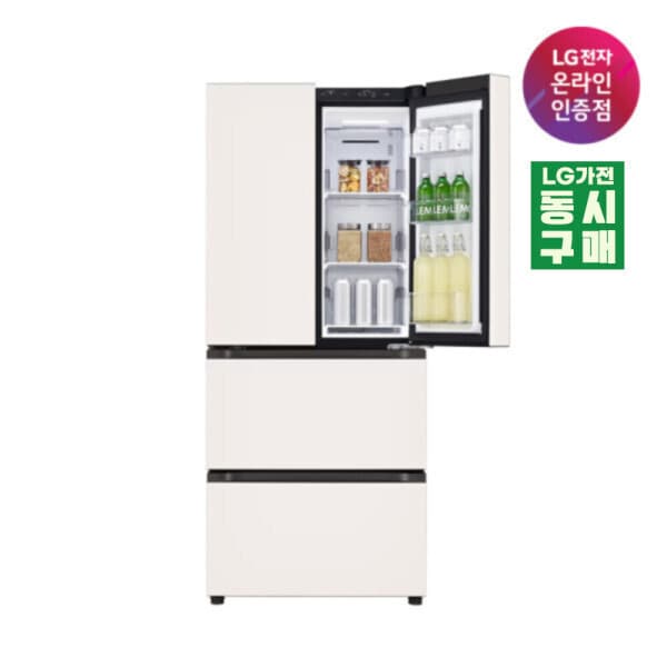 LG전자공식인증점YKG LG 디오스 오브제 김치톡톡 Z408MEEF23 스탠드형 김치냉장고 402L