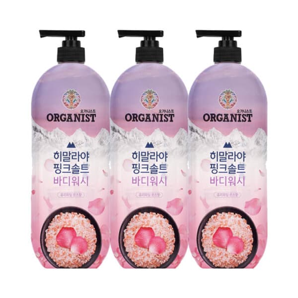 LG생활건강-스타배송 오가니스트 히말라야 핑크솔트 바디워시 900g 로즈향 x 3개 - 최저가 24,020원