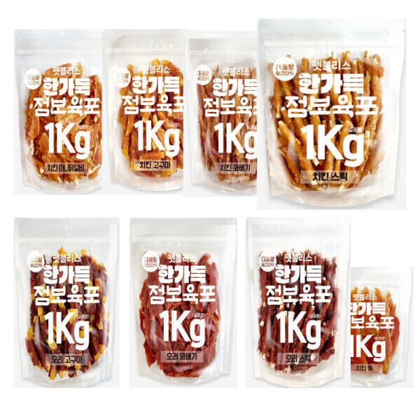 도그맘샵 대용량 애견간식 1kg 펫블리스 강아지간식 2개