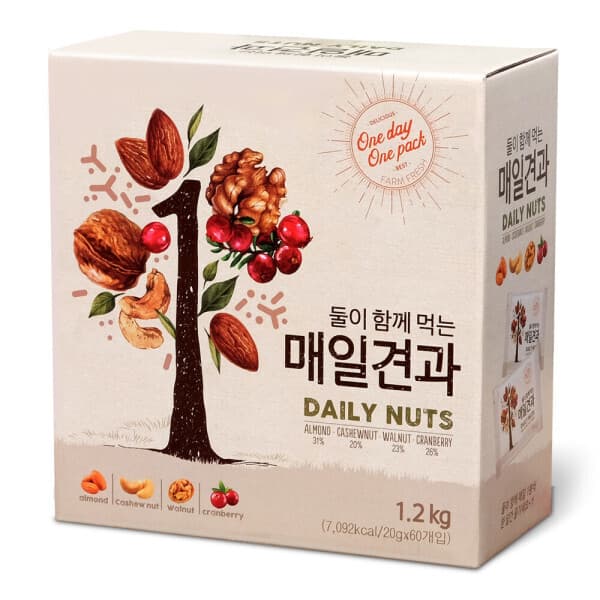 베이비또 대봉식품 매일견과 20g 60개입