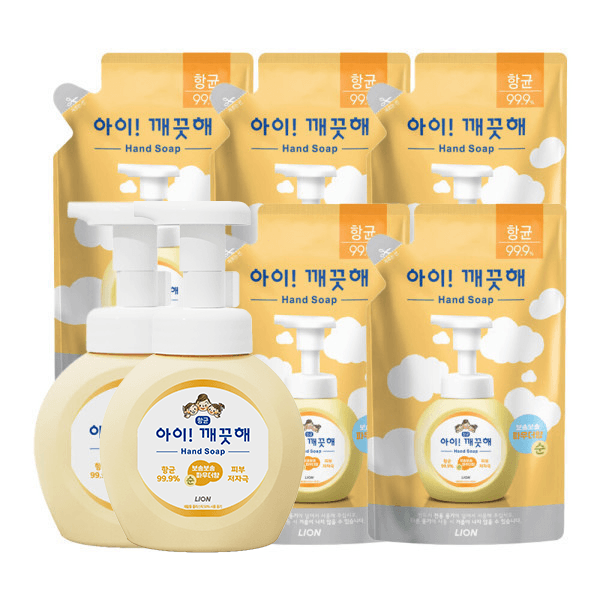 라이온코리아 아이깨끗해 핸드워시 순향 본품 용기 250ml 2개 리필 200ml 5개 - 최저가 29,810원