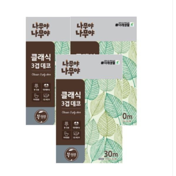 신세계백화점 미래생활 나무야 나무야 클래식 3겹 데코 30m 30롤 3팩