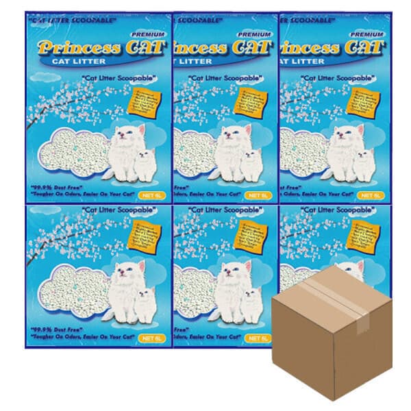 도그맘샵 프린세스캣 고양이모래 5L x 6개 벤토나이트 - 최저가 19,100원