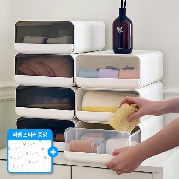 루시아이(LUXIAI) (1+1)칸막이 시크릿 속옷 서랍장 정리함 아크릴 서랍 양말 트레이 틈새수납함