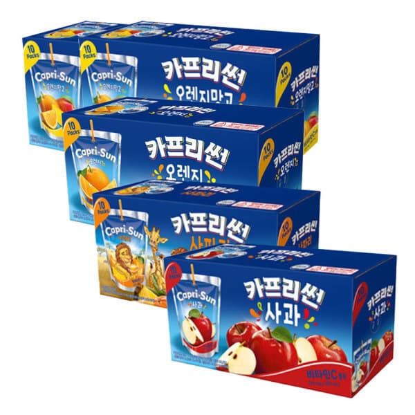 농심-스타배송 카프리썬 오렌지망고 20개+사과 10개+오렌지 10개+사파리 10개 (총 50개) - 최저가 36,200원