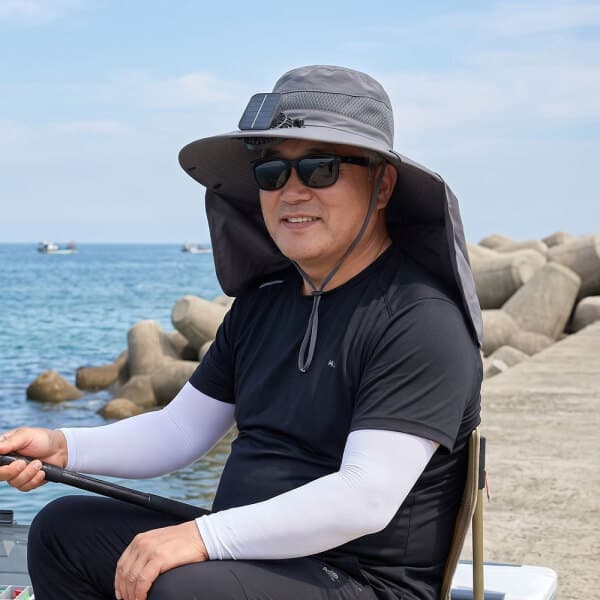 inosport 태양열 선풍기 사파리 모자 자외선 차단 - 최저가 29,800원