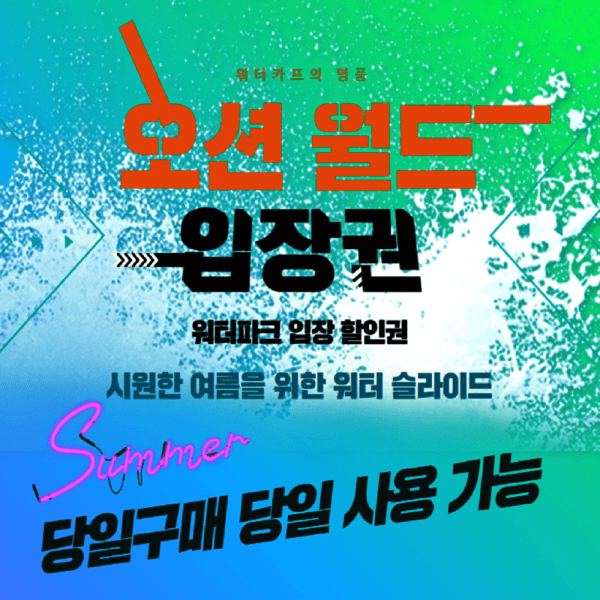 인생레져 홍천 오션월드 입장권 실내락커 구명조끼 당일사용