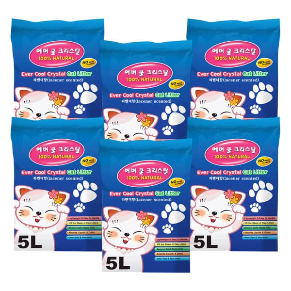 우다다냥이 에버쿨 크리스탈 5L 6개입 고양이모래