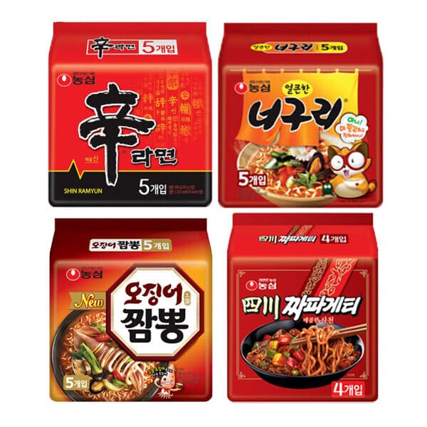 농심-스타배송 신라면 5봉 + 너구리 5봉 + 사천짜파게티 4봉 + 오징어짬뽕 5봉 (총 19봉)