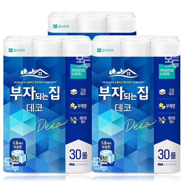 모두다팔어2 모나리자 부자되는집 데코 3겹 27M 30롤x3팩