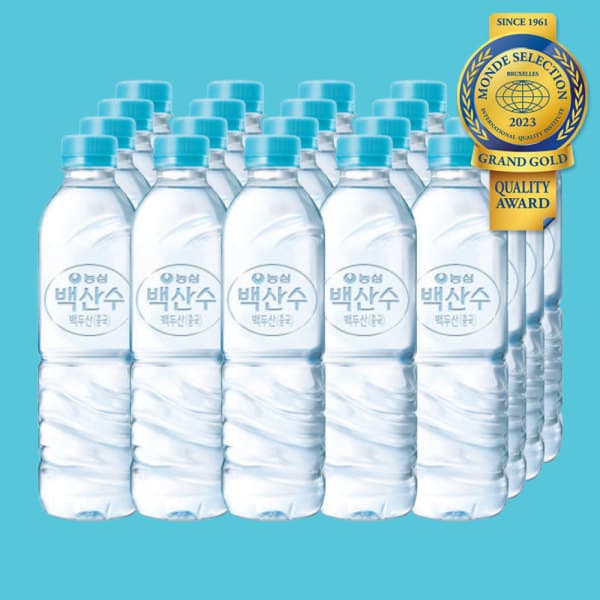 달고나문구 농심 무라벨 백산수 500ml 20병 PET 생수
