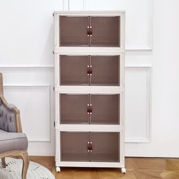 ◆매직몰◆ 대용량 폴딩 수납장 4단 이동식 80L 가로65cm - 최저가 92,500원