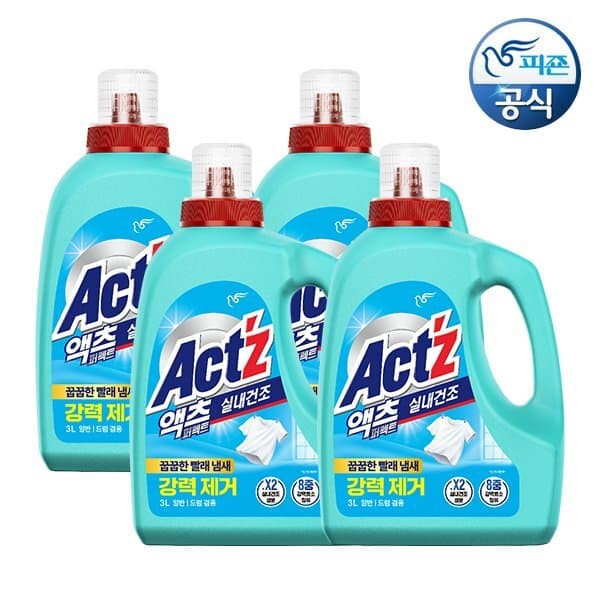 신세계몰 액츠 세탁세제 퍼펙트 실내건조 3L x 4개 - 최저가 34,960원