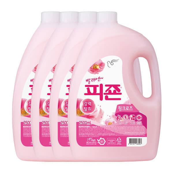 피죤-스타배송 피죤 섬유유연제 핑크로즈 2500ml 4개