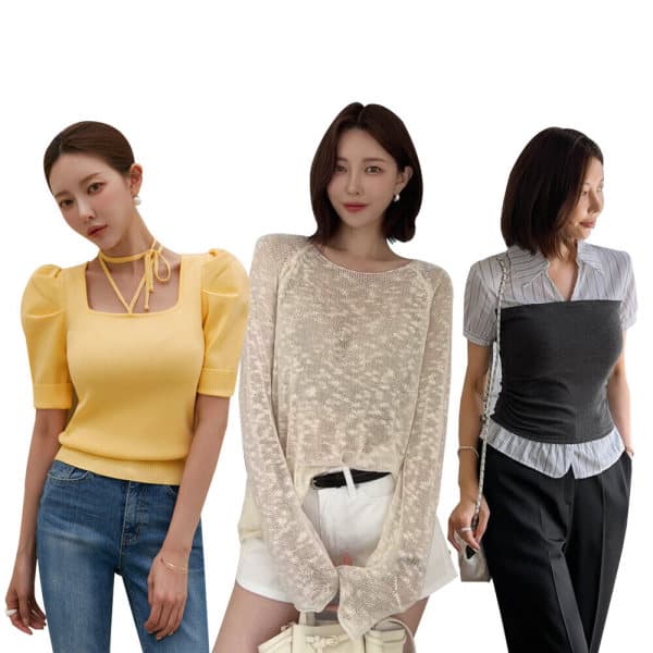 fashionplus 다바걸 여름 블라우스 셔츠 니트 - 최저가 17,100원