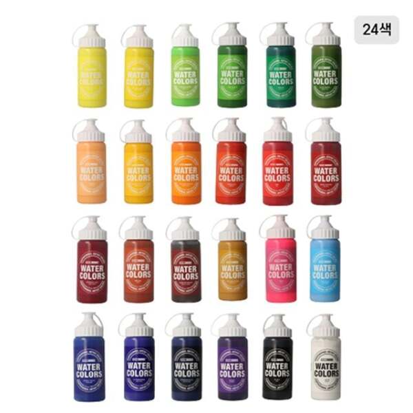 (주)윈지커머스 종이나라 비비드 수채화물감 220ml 흰색 빨강 초록 파랑 검정 노랑 갈색 - 최저가 16,370원