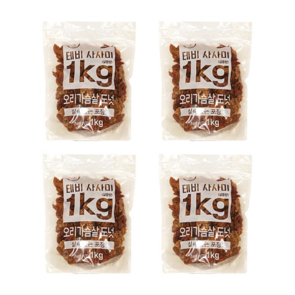 개꽁냥이 테비 사사미 1kg 오리가슴살도넛 x4봉