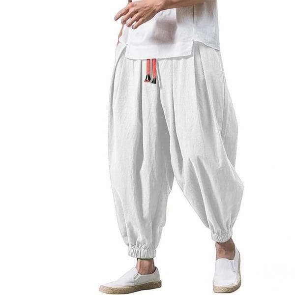 천하만물상점 남자 여름 벌룬 면 마 린넨바지 배기 통바지 와이드 팬츠 - 최저가 18,700원