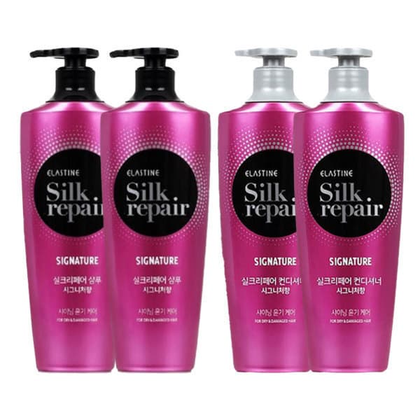 LG생활건강-스타배송 엘라스틴 실크리페어 샤이닝골드 샴푸 550ml 2개 + 컨디셔너 2개 - 최저가 27,260원
