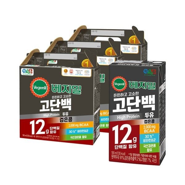 신세계몰 베지밀 고단백 두유 검은콩 190mlx16입x3박스