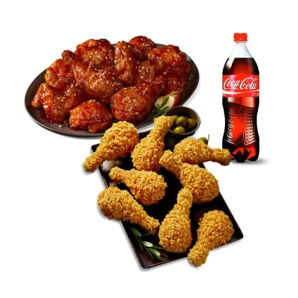 쿠프마케팅 BBQ 황금올리브치킨 닭다리 + BBQ 양념치킨 + 콜라 1.25L