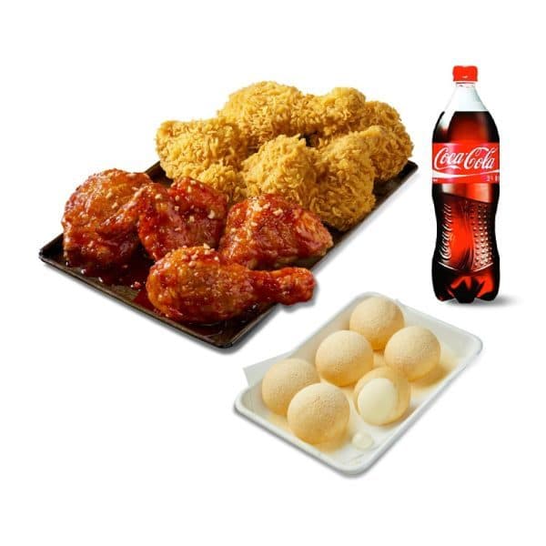 쿠프마케팅 (BBQ) 황올반+BBQ양념반+크림치즈볼+콜라1.25L - 최저가 31,500원