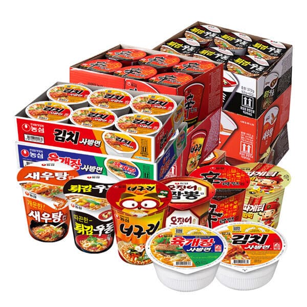 스윗몬 농심 컵라면 소컵 6개+6개+6개+6개 신라면 튀김우동 너구리 짜파게티 육개장 김치사발면