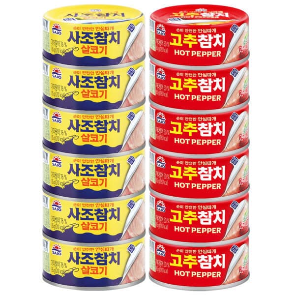 쿨뱅크 킹스랜드 사조참치 살코기 85g 6개 + 고추참치 85g 6개