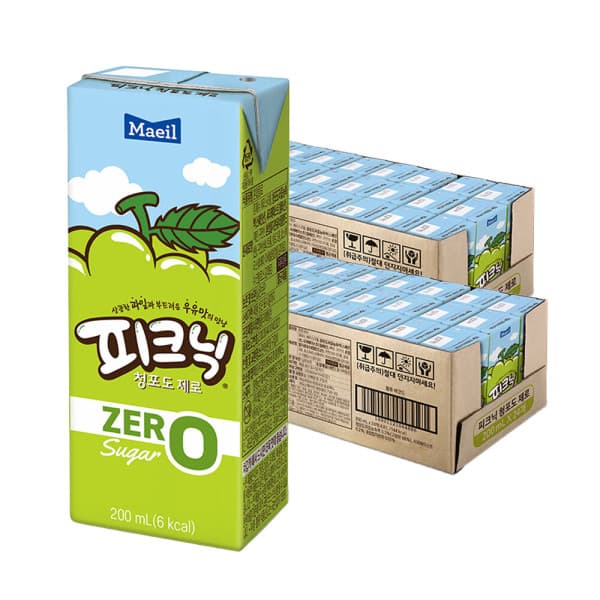 매일유업-스타배송 피크닉 제로 청포도 200ml 48개