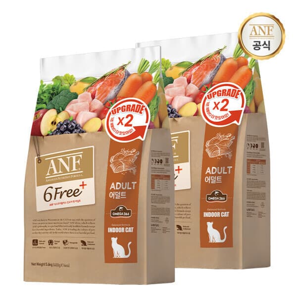 이리온MALL ANF 고양이 사료 식스프리플러스 인도어 캣 어덜트 11.2kg