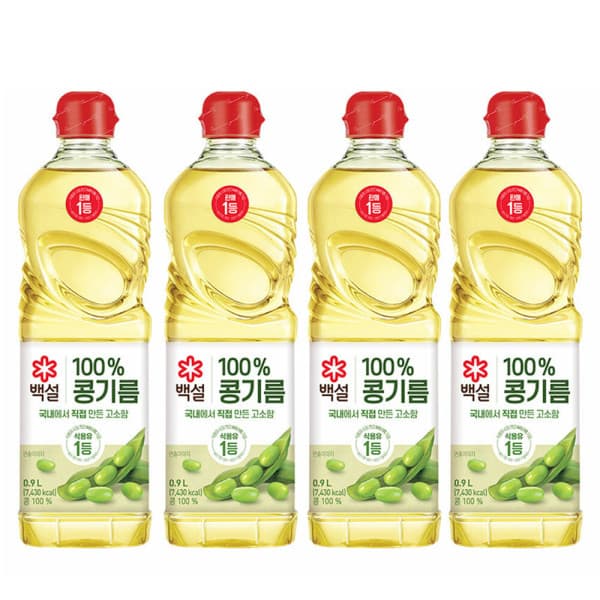 CJ제일제당-스타배송 백설 콩기름 900ml 4개