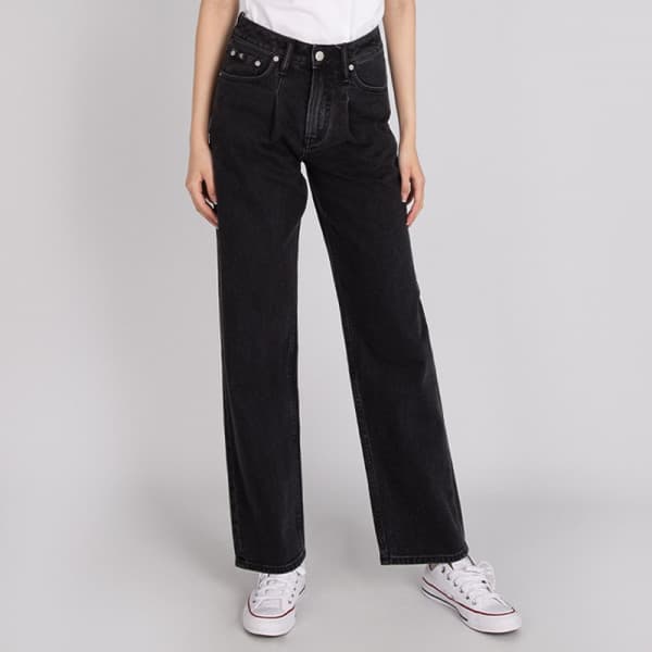 fashionplus 캘빈클라인 여성 청바지 90s 스트레이트 블랙 J221030